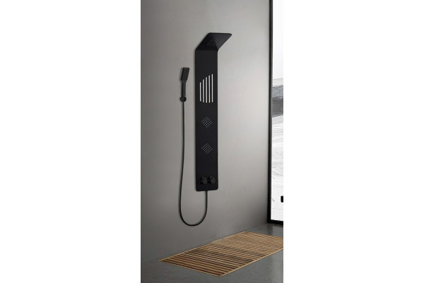 Душевая панель Cerutti SPA Ami B CT8994 цвет черный, шланг 150 см, 2 гидромассажные форсунки