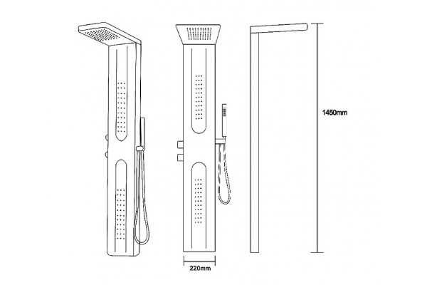 Душевая панель Cerutti SPA Vettore B CT8993 цвет черный, шланг 150 см