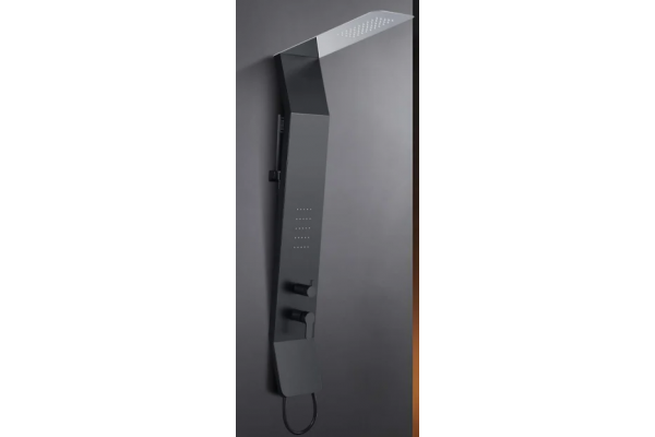 Душевая панель Cerutti Spa Chika B CT9255 черная цвет белый, штанга 142.1 см