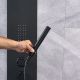 Душевая панель Cerutti Spa Chika B CT9255 черная цвет белый, штанга 142.1 см