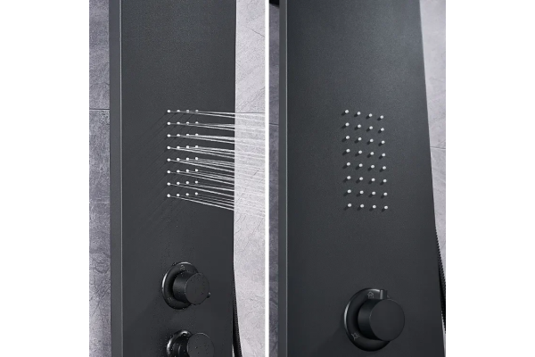 Душевая панель Cerutti Spa Chika B CT9255 черная цвет белый, штанга 142.1 см