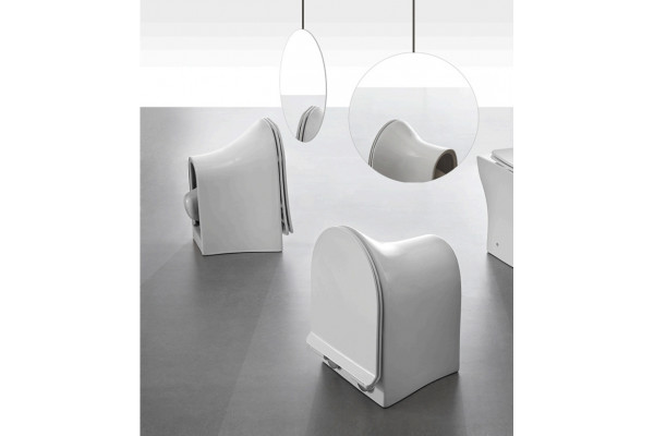 Подвесной безободковый унитаз Cerutti Spa Vettore aria CT7190 белый, прямоугольный, 34x49 см