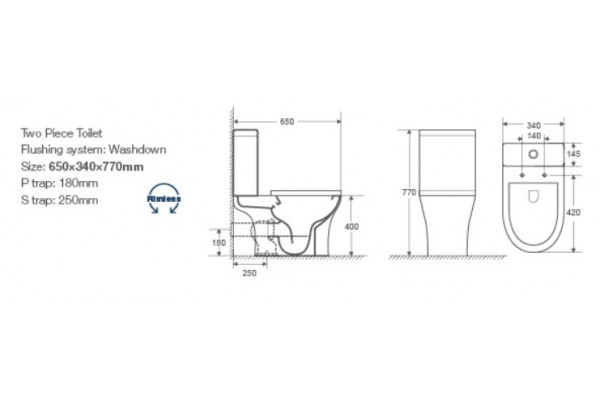 Напольный безободковый унитаз Cerutti Spa Bernina CT7193 белый, овальный, 34x65 см