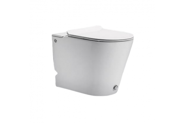 Приставной унитаз с функцией импульсного смыва Cerutti Spa Argentera Pulse CT7267, белый, овальный, 36x57.5 см