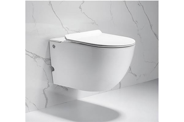 Подвесной унитаз с функцией импульсного смыва Cerutti Spa Barbaria Aria CT7277, белый, овальный, 36x58.5 см