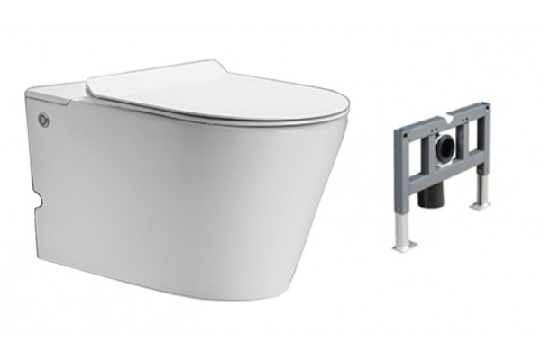 Подвесной унитаз с функцией импульсного смыва Cerutti Spa Argentera Aria Pulse CT7279, белый, 36x58.5 см