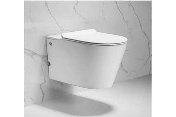 Подвесной унитаз с функцией импульсного смыва Cerutti Spa Argentera Aria Pulse CT7279, белый, 36x58.5 см