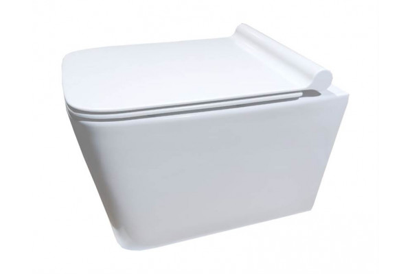 Подвесной безободковый унитаз Cerutti Spa Maiella aria CT7402 белый, прямоугольный, 35x49 см