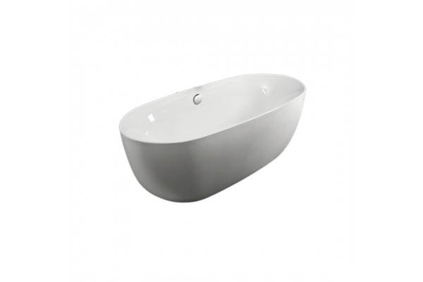 Отдельностоящая акриловая ванна Cerutti Spa Fiastra С-3175 170x80 Белая со сливом-переливом овальная,  в современном стиле