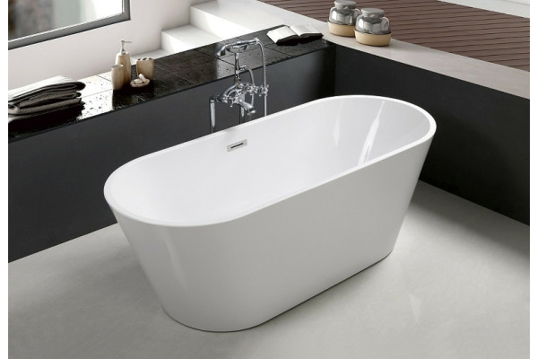 Акриловая ванна Cerutti Spa Sella 170x75 CT9040 Белая овальная, отдельностоящая
