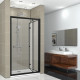 Душевая дверь в нишу Cerutti Spa Bella D91B 90 см, профиль черный, складная, стекло прозрачное