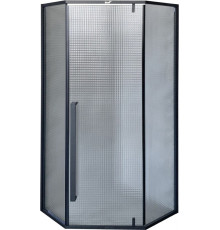 Душевой уголок Cerutti Spa C3ABD 90x90, профиль черный, двери распашные, стекло рифленое
