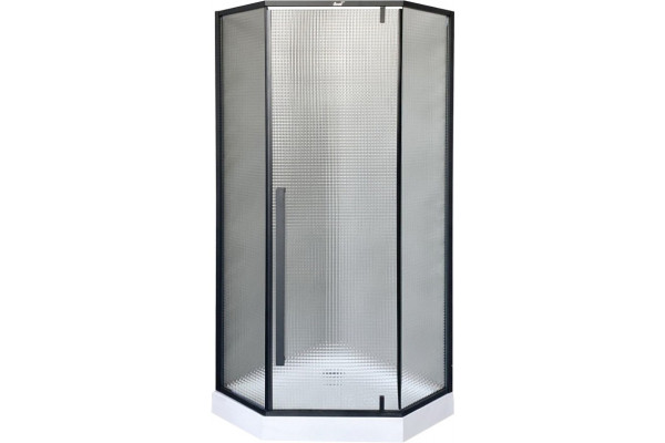 Душевой уголок Cerutti Spa C3ABD 90x90, профиль черный, двери распашные, стекло рифленое