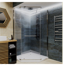 Душевой уголок Cerutti Spa ZP101T 100x100, профиль хром, двери распашные, стекло прозрачное