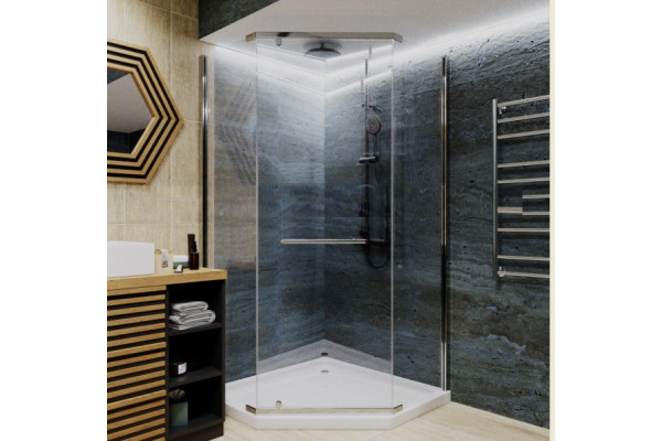 Душевой уголок Cerutti Spa ZP101T 100x100, профиль хром, двери распашные, стекло прозрачное