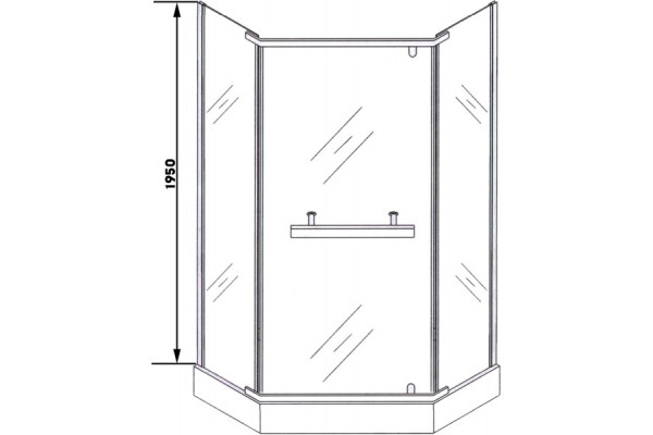 Душевой уголок Cerutti Spa ZP101T 100x100, профиль хром, двери распашные, стекло прозрачное