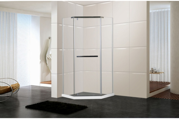Душевой уголок Cerutti Spa ZP101T 100x100, профиль хром, двери распашные, стекло прозрачное