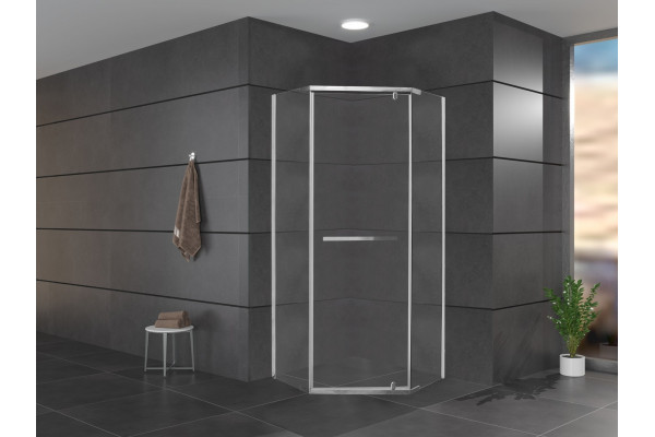 Душевой уголок Cerutti Spa ZP101T 100x100, профиль хром, двери распашные, стекло прозрачное