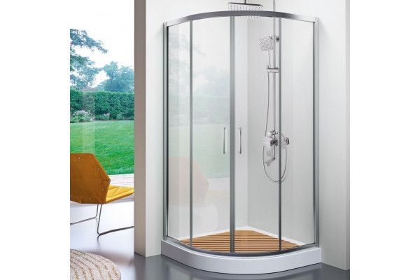 Душевой уголок Cerutti Spa Viva 90 90x90, профиль хром, четверть круга, двери раздвижные