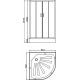 Душевой уголок Cerutti Spa Viva 90 90x90, профиль хром, четверть круга, двери раздвижные