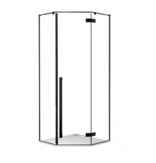 Душевой уголок Cerutti Spa C2A 98х98х195 профиль черный, стекло прозрачное, двери распашные