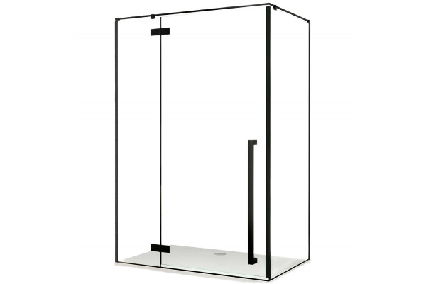 Душевой уголок Cerutti Spa C1A  118х88х195 профиль черный, стекло прозрачное, прямоугольный, двери распашные