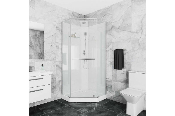 Душевая кабина Cerutti SPA Chika 90х90х215 профиль хром, стекло прозрачное, поддон низкий, без крыши