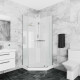 Душевая кабина Cerutti SPA Chika 90х90х215 профиль хром, стекло прозрачное, поддон низкий, без крыши
