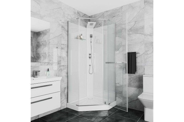 Душевая кабина Cerutti SPA Chika 90х90х215 профиль хром, стекло прозрачное, поддон низкий, без крыши
