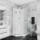 Душевая кабина Cerutti SPA Chika 90х90х215 профиль хром, стекло прозрачное, поддон низкий, без крыши