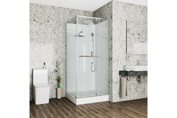 Душевая кабина Cerutti SPA Mimi 90х90х215 профиль хром, стекло прозрачное, квадратная, поддон низкий