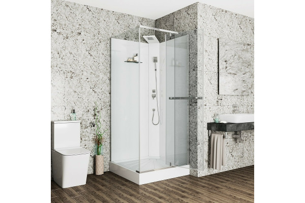 Душевая кабина Cerutti SPA Mimi 90х90х215 профиль хром, стекло прозрачное, квадратная, поддон низкий