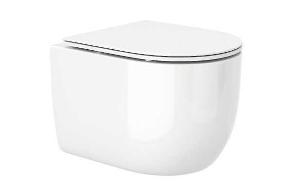 Подвесной унитаз Cerutti SPA Oglio Aria CT8909 белый, микролифт, овальный, 36.5x48.5 см