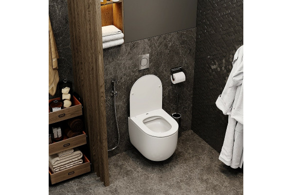 Подвесной унитаз Cerutti SPA Oglio Aria CT8909 белый, микролифт, овальный, 36.5x48.5 см