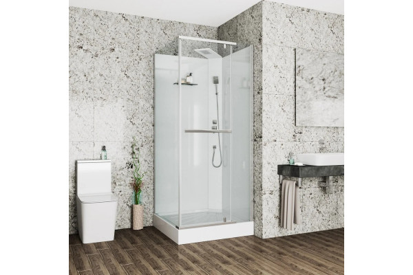 Душевая кабина Cerutti Spa Mimi 901T профиль хром квадратная, поддон низкий