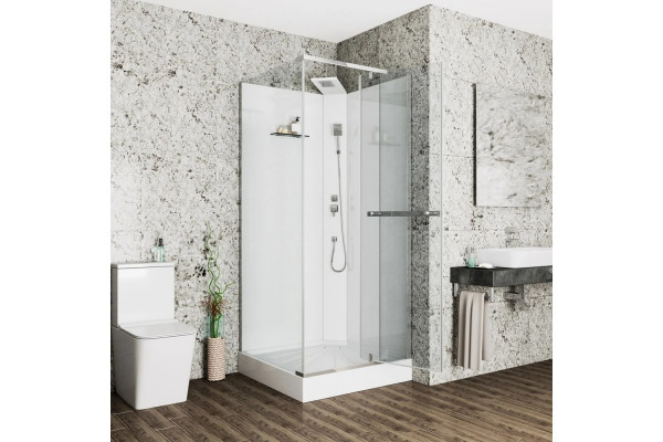 Душевая кабина Cerutti Spa Mimi 901T профиль хром квадратная, поддон низкий