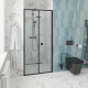 Душевая дверь в нишу Cerutti Spa Bella D81B 80 см, профиль черный, складная, стекло прозрачное