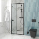 Душевая дверь в нишу Cerutti Spa Bella D81B 80 см, профиль черный, складная, стекло прозрачное