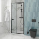 Душевая дверь в нишу Cerutti Spa Bella D81B 80 см, профиль черный, складная, стекло прозрачное
