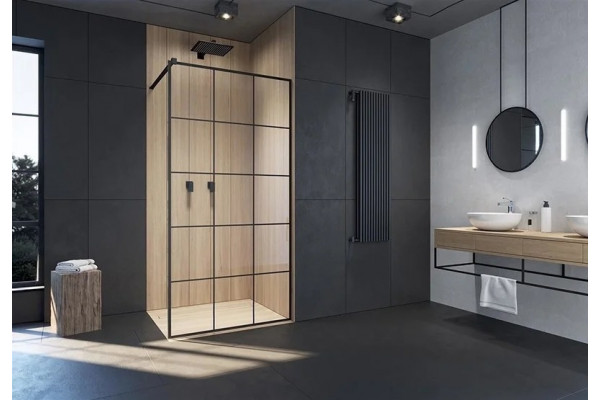 Душевая перегородка Cerutti Spa Muza T80 80 см, профиль черный, стекло прозрачное