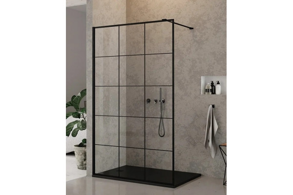Душевая перегородка Cerutti Spa Muza T80 80 см, профиль черный, стекло прозрачное