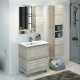 Зеркало-шкаф Comforty Верона 75 дуб белый правое, с полками