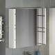 Зеркало-шкаф Comforty Женева 90 дуб белый с доводчиками,  в современном стиле