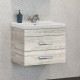 Тумба с раковиной Comforty Никосия 60 дуб белый, подвесная, с ящиками