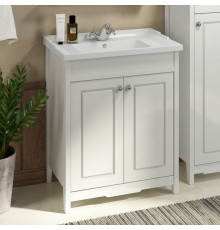 Тумба с раковиной Comforty Тбилиси 70 белый глянец, напольная, с дверками