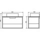 Мебель для ванной Comforty Кёльн 90-1 дуб темный подвесная, с ящиками
