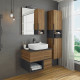 Зеркало-шкаф Comforty Штутгарт 75, дуб тёмно-коричневый, с дверками, прямоугольное