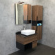 Зеркало-шкаф Comforty Штутгарт 75, дуб тёмно-коричневый, с дверками, прямоугольное