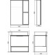Тумба с раковиной Comforty Штутгарт 60, подвесная, дуб тёмно-коричневый, с доводчиками, фурнитура матовая черная