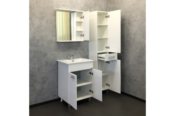 Зеркало-шкаф Comforty Модена 60, белый матовый, прямоугольное, с доводчиками